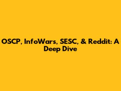 OSCP, InfoWars, SESC, & Reddit: A Deep Dive