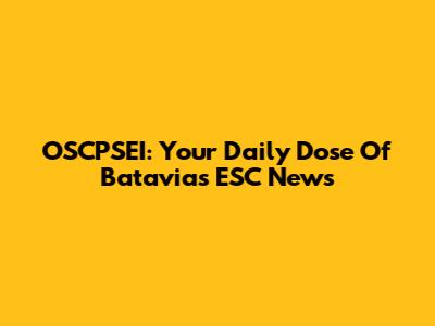 OSCPSEI: Your Daily Dose Of Batavias ESC News