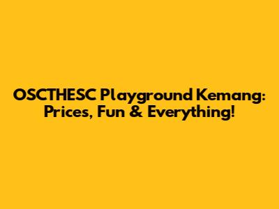 OSCTHESC Playground Kemang: Prices, Fun & Everything!