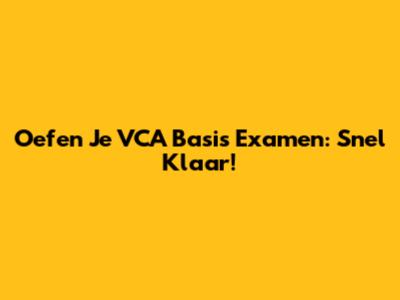 Oefen Je VCA Basis Examen: Snel Klaar!