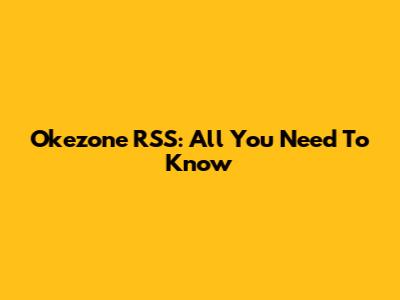 Okezone RSS: All You Need To Know
