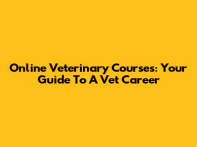 Online Veterinary Courses: Your Guide To A Vet Career