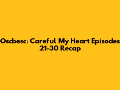 Oscbesc: Careful My Heart Episodes 21-30 Recap