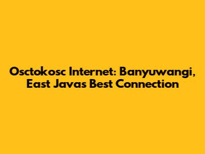 Osctokosc Internet: Banyuwangi, East Java's Best Connection
