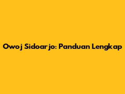 Owoj Sidoarjo: Panduan Lengkap