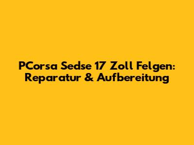 PCorsa Sedse 17 Zoll Felgen: Reparatur & Aufbereitung