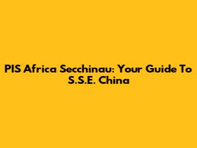 PIS Africa Secchinau: Your Guide To S.S.E. China