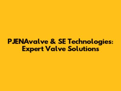 PJENAvalve & SE Technologies: Expert Valve Solutions