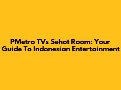 PMetro TV's Sehot Room: Your Guide To Indonesian Entertainment
