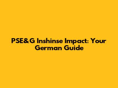 PSE&G Inshinse Impact: Your German Guide