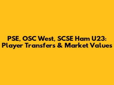 PSE, OSC West, SCSE Ham U23: Player Transfers & Market Values