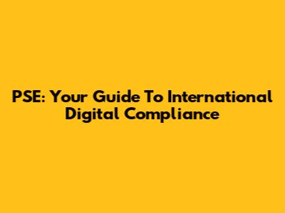 PSE: Your Guide To International Digital Compliance
