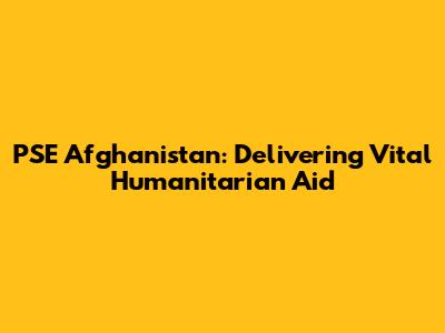 PSE Afghanistan: Delivering Vital Humanitarian Aid