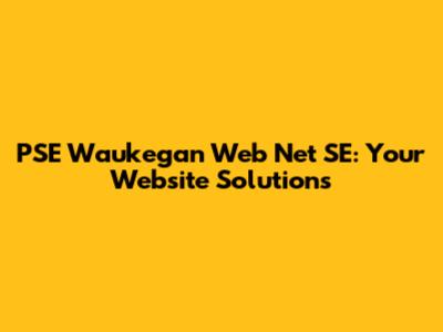 PSE Waukegan Web Net SE: Your Website Solutions