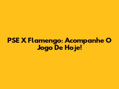 PSE X Flamengo: Acompanhe O Jogo De Hoje!