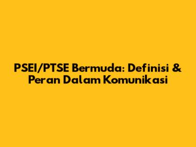 PSEI/PTSE Bermuda: Definisi & Peran Dalam Komunikasi