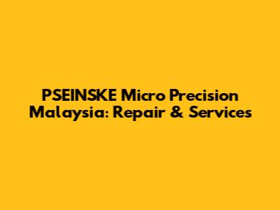 PSEINSKE Micro Precision Malaysia: Repair & Services