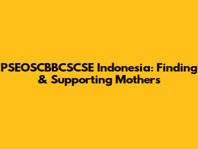 PSEOSCBBCSCSE Indonesia: Finding & Supporting Mothers