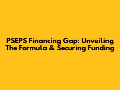 PSEPS Financing Gap: Unveiling The Formula & Securing Funding
