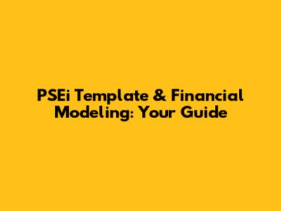 PSEi Template & Financial Modeling: Your Guide