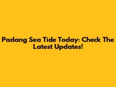 Padang Sea Tide Today: Check The Latest Updates!