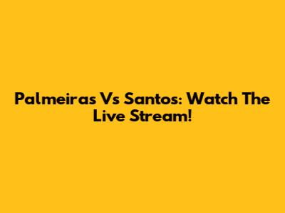 Palmeiras Vs Santos: Watch The Live Stream!
