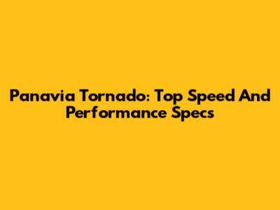 Panavia Tornado: Top Speed And Performance Specs