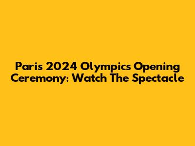 Paris 2024 Olympics Opening Ceremony: Watch The Spectacle
