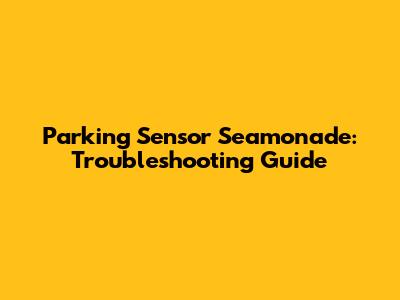 Parking Sensor Seamonade: Troubleshooting Guide