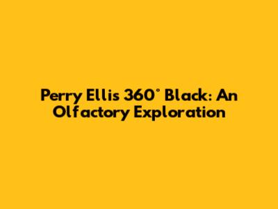 Perry Ellis 360° Black: An Olfactory Exploration