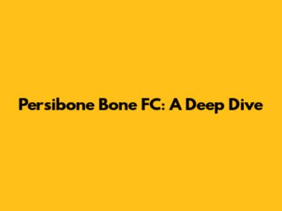 Persibone Bone FC: A Deep Dive