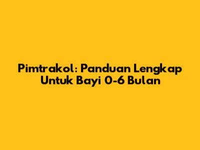 Pimtrakol: Panduan Lengkap Untuk Bayi 0-6 Bulan
