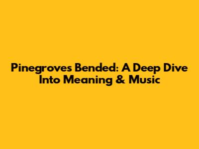 Pinegrove's 'Bended': A Deep Dive Into Meaning & Music