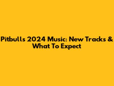 Pitbull's 2024 Music: New Tracks & What To Expect