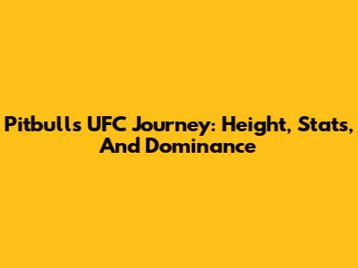 Pitbull's UFC Journey: Height, Stats, And Dominance