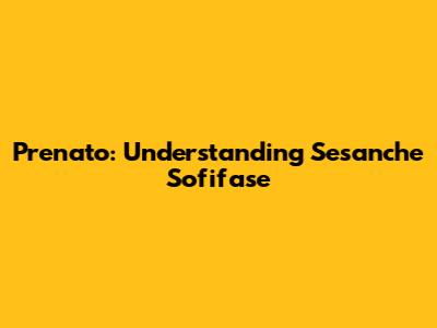 Prenato: Understanding Sesanche Sofifase