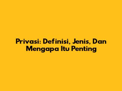 Privasi: Definisi, Jenis, Dan Mengapa Itu Penting