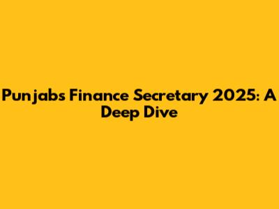 Punjab's Finance Secretary 2025: A Deep Dive