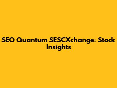 SEO Quantum SESCXchange: Stock Insights