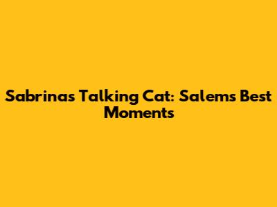 Sabrina's Talking Cat: Salem's Best Moments