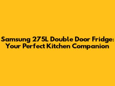 Samsung 275L Double Door Fridge: Your Perfect Kitchen Companion