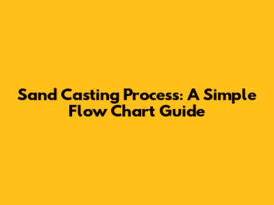 Sand Casting Process: A Simple Flow Chart Guide