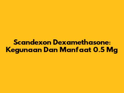 Scandexon Dexamethasone: Kegunaan Dan Manfaat 0.5 Mg