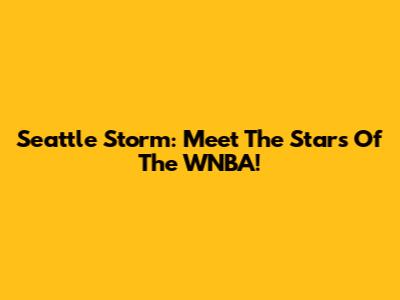 Seattle Storm: Meet The Stars Of The WNBA!