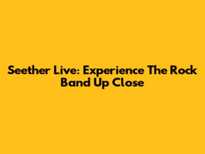 Seether Live: Experience The Rock Band Up Close
