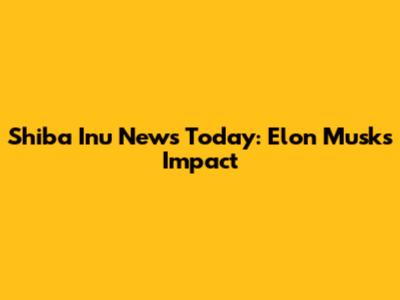 Shiba Inu News Today: Elon Musk's Impact