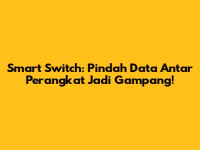 Smart Switch: Pindah Data Antar Perangkat Jadi Gampang!