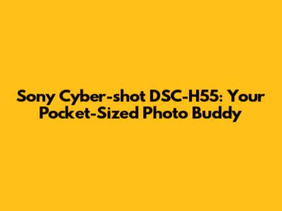 Sony Cyber-shot DSC-H55: Your Pocket-Sized Photo Buddy