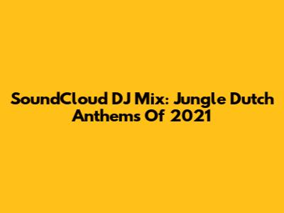 SoundCloud DJ Mix: Jungle Dutch Anthems Of 2021