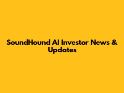 SoundHound AI Investor News & Updates
